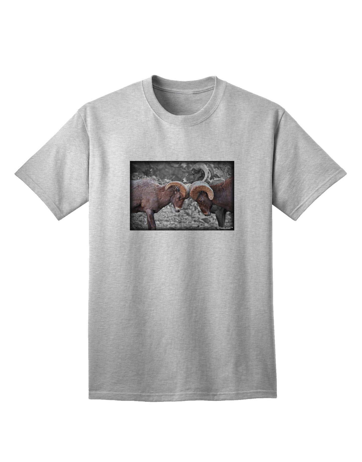 CO Bighorn Head Butt Desaturated - Premium Adult T-Shirt Collection-Mens T-shirts-TooLoud-AshGray-Small-Davson Sales