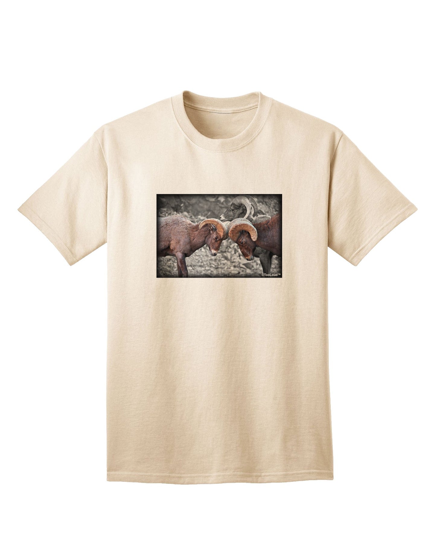 CO Bighorn Head Butt Desaturated - Premium Adult T-Shirt Collection-Mens T-shirts-TooLoud-Natural-Small-Davson Sales