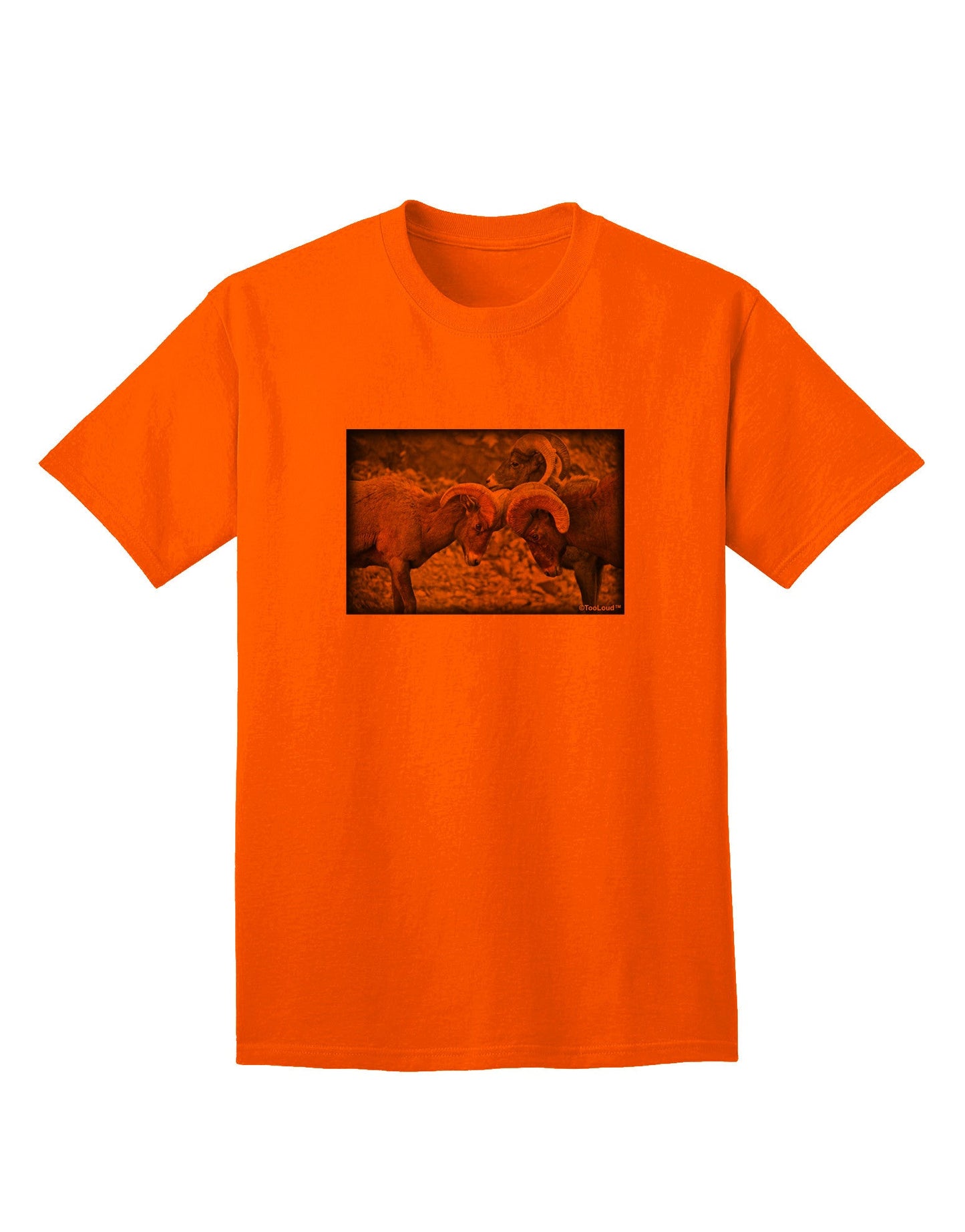 CO Bighorn Head Butt Desaturated - Premium Adult T-Shirt Collection-Mens T-shirts-TooLoud-Orange-Small-Davson Sales