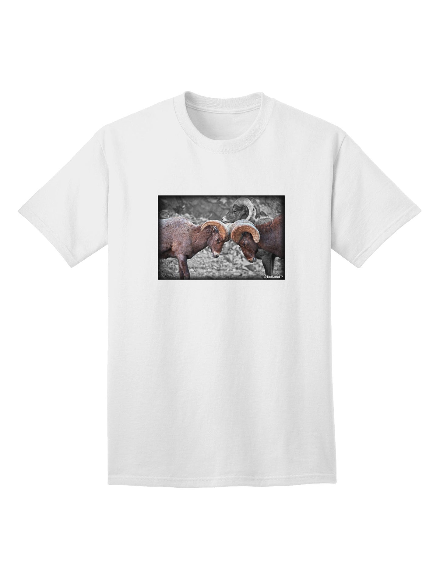 CO Bighorn Head Butt Desaturated - Premium Adult T-Shirt Collection-Mens T-shirts-TooLoud-White-Small-Davson Sales