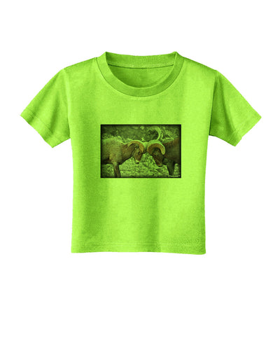 CO Bighorn Head Butt Desaturated Toddler T-Shirt-Toddler T-Shirt-TooLoud-Lime-Green-2T-Davson Sales