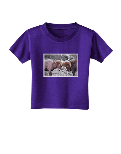 CO Bighorn Head Butt Desaturated Toddler T-Shirt Dark-Toddler T-Shirt-TooLoud-Purple-2T-Davson Sales