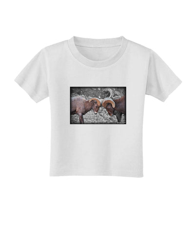 CO Bighorn Head Butt Desaturated Toddler T-Shirt-Toddler T-Shirt-TooLoud-White-2T-Davson Sales