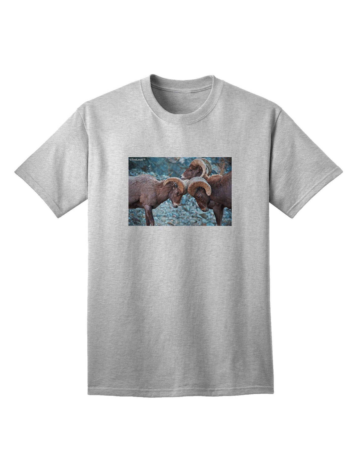 CO Bighorn Head Butt Premium Adult T-Shirt Collection-Mens T-shirts-TooLoud-AshGray-Small-Davson Sales