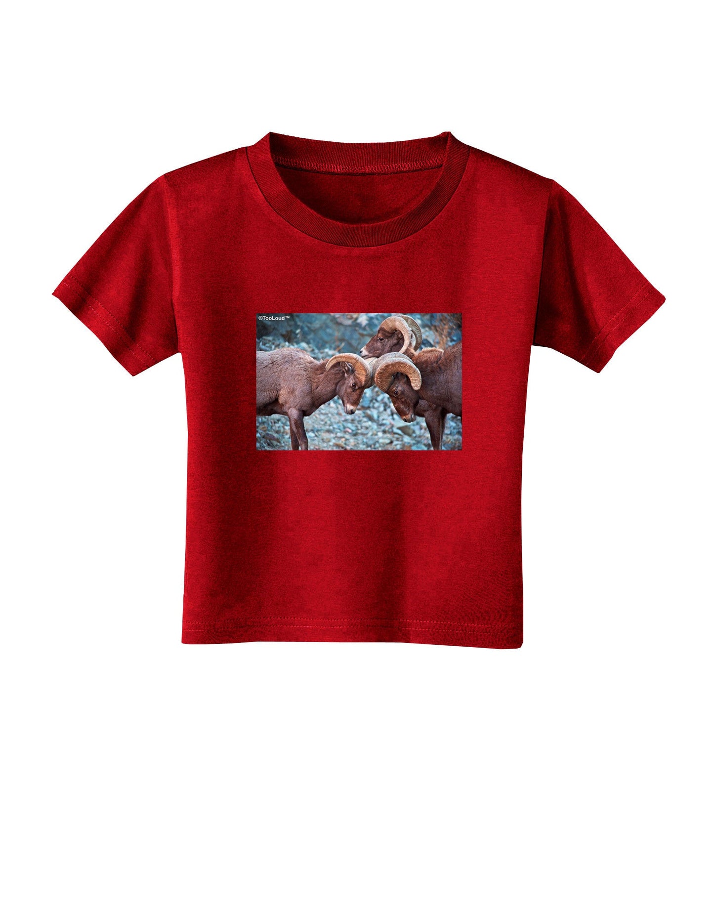 CO Bighorn Head Butt Toddler T-Shirt Dark-Toddler T-Shirt-TooLoud-Red-2T-Davson Sales