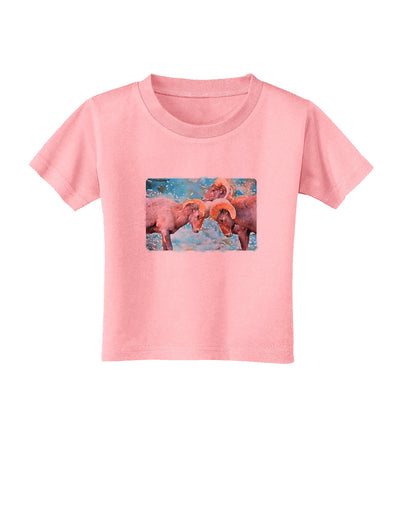 CO Bighorn Head Butt Watercolor Toddler T-Shirt-Toddler T-Shirt-TooLoud-Candy-Pink-2T-Davson Sales