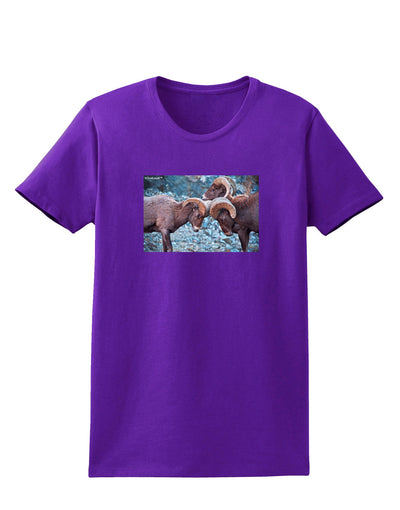 CO Bighorn Head Butt Womens Dark T-Shirt-TooLoud-Purple-X-Small-Davson Sales