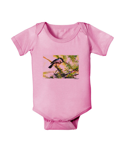 CO Chickadee Watercolor Baby Romper Bodysuit-Baby Romper-TooLoud-Pink-06-Months-Davson Sales