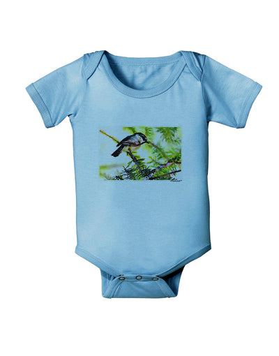 CO Chickadee Watercolor Baby Romper Bodysuit-Baby Romper-TooLoud-LightBlue-06-Months-Davson Sales