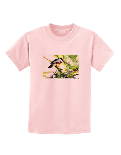 CO Chickadee Watercolor Childrens T-Shirt-Childrens T-Shirt-TooLoud-PalePink-X-Small-Davson Sales