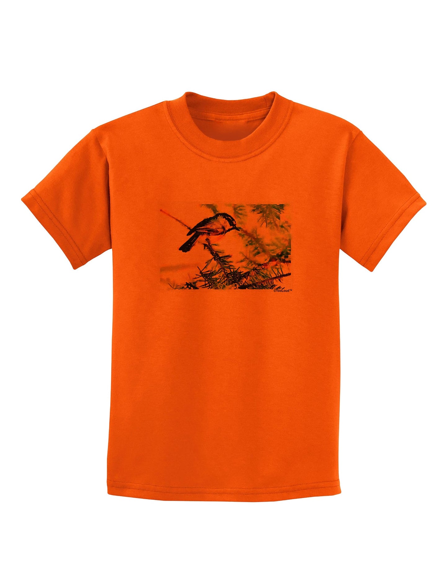 CO Chickadee Watercolor Childrens T-Shirt-Childrens T-Shirt-TooLoud-Orange-X-Small-Davson Sales