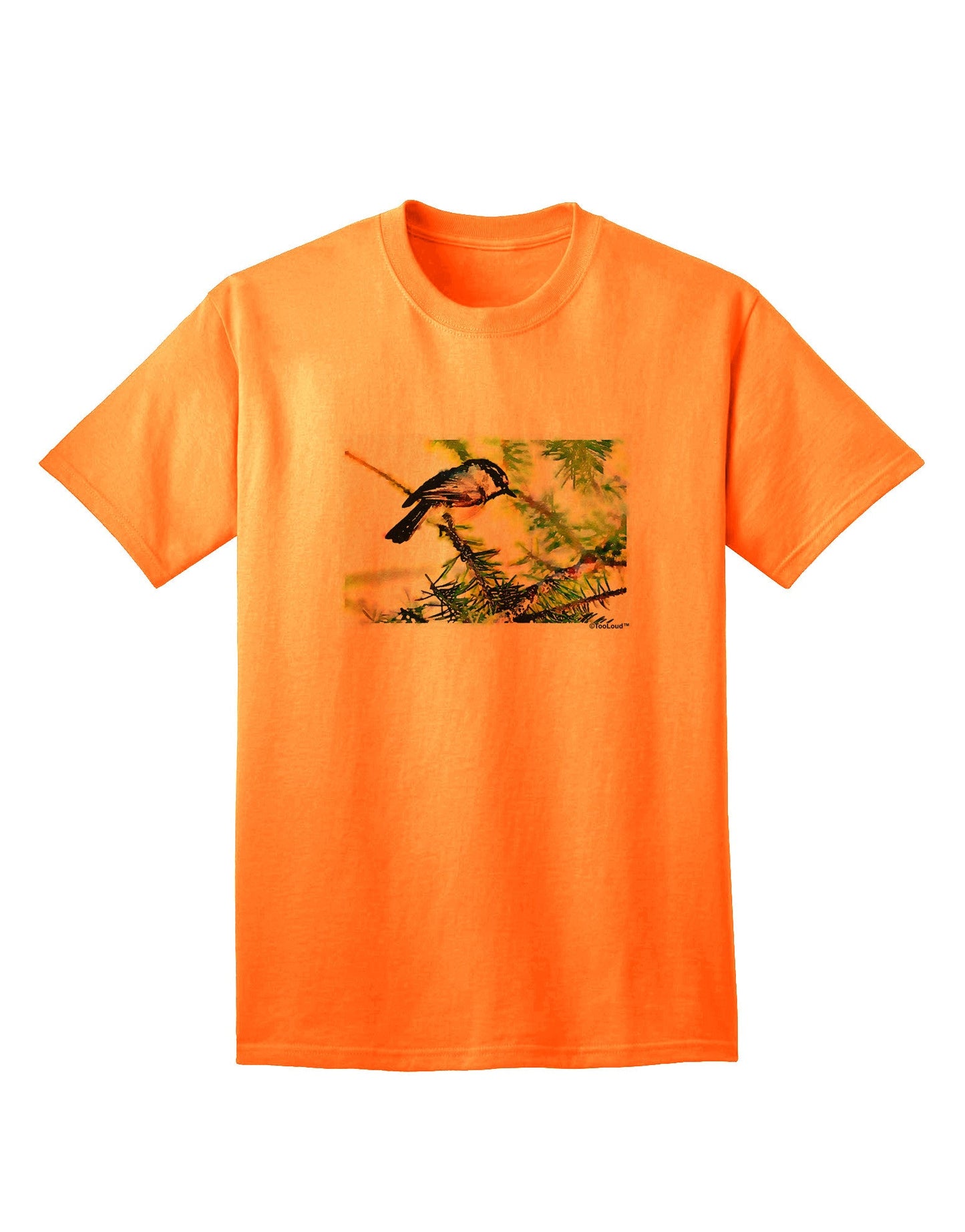 CO Chickadee Watercolor - Premium Adult T-Shirt Collection-Mens T-shirts-TooLoud-Neon-Orange-Small-Davson Sales