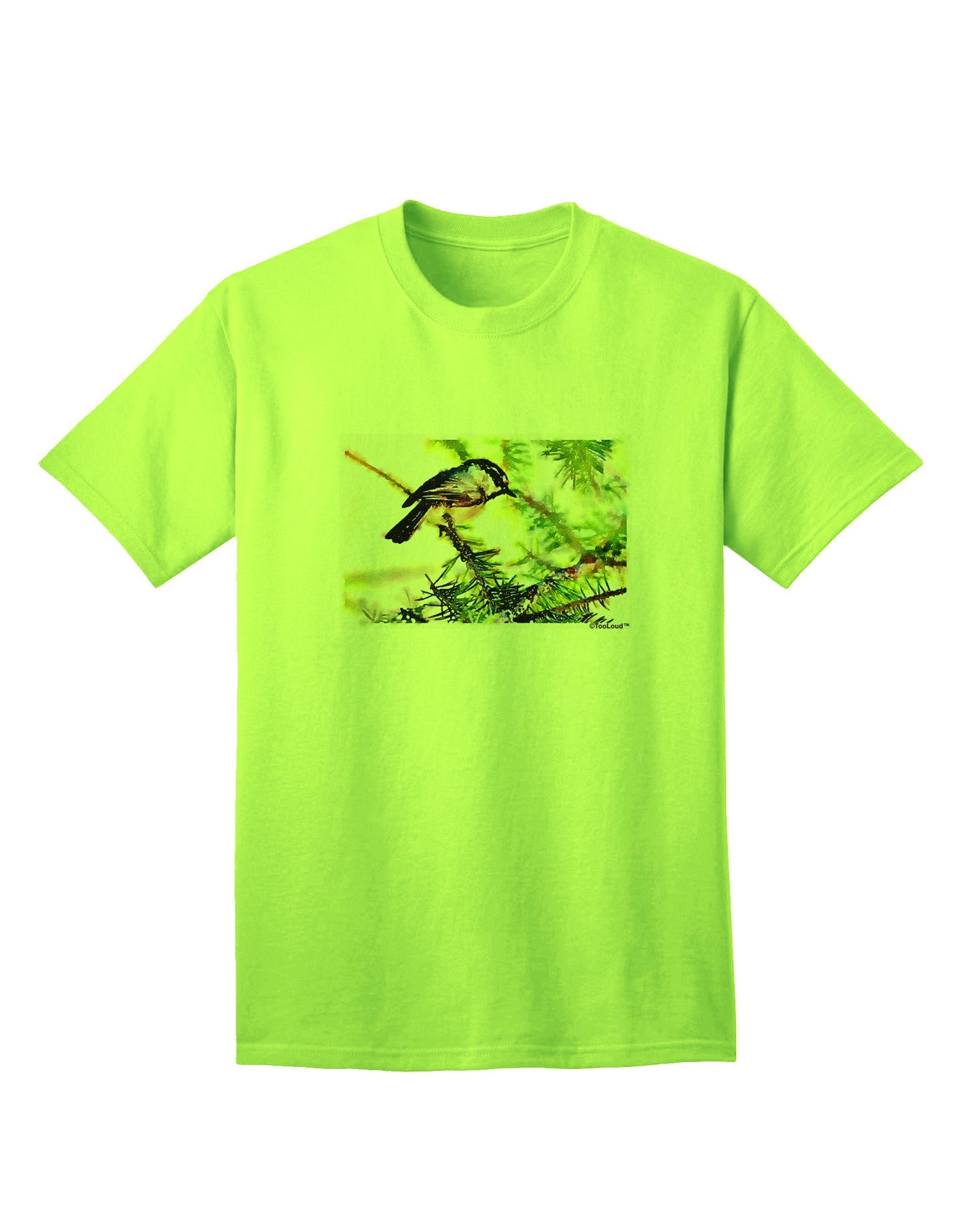 CO Chickadee Watercolor - Premium Adult T-Shirt Collection-Mens T-shirts-TooLoud-Neon-Green-Small-Davson Sales