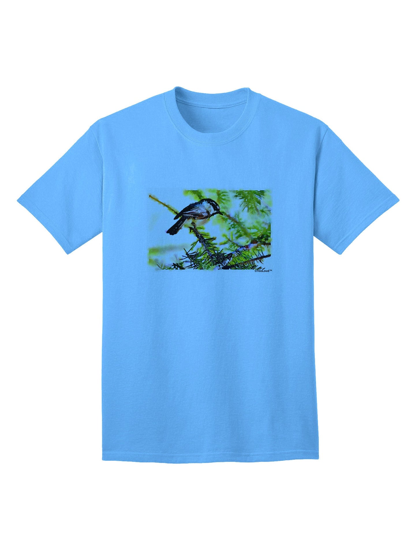 CO Chickadee Watercolor - Premium Adult T-Shirt Collection-Mens T-shirts-TooLoud-Aquatic-Blue-Small-Davson Sales