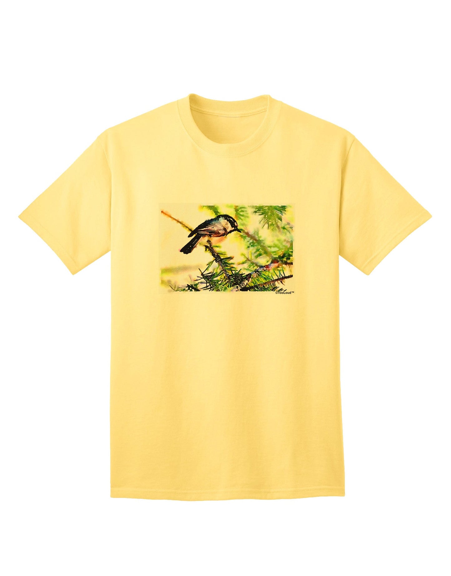 CO Chickadee Watercolor - Premium Adult T-Shirt Collection-Mens T-shirts-TooLoud-Yellow-Small-Davson Sales