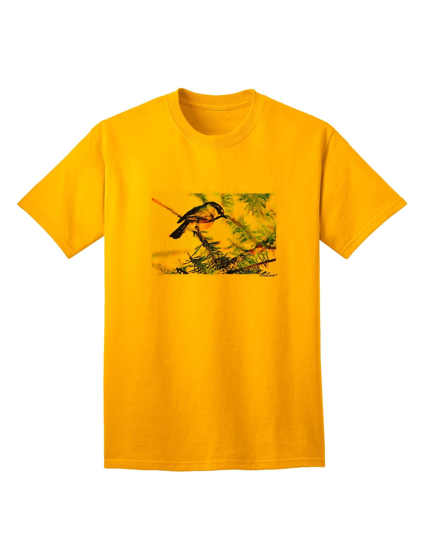 CO Chickadee Watercolor - Premium Adult T-Shirt Collection-Mens T-shirts-TooLoud-Gold-Small-Davson Sales