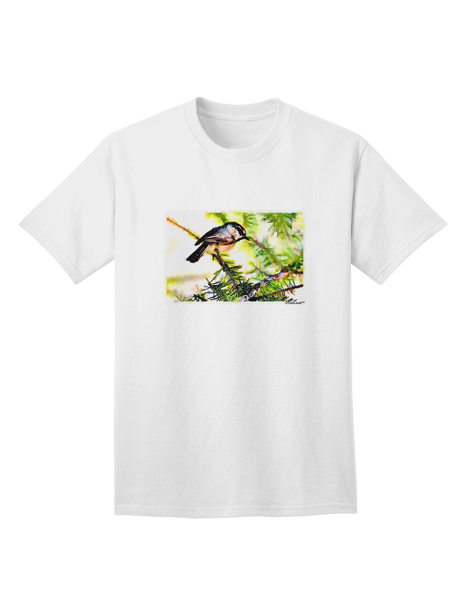 CO Chickadee Watercolor - Premium Adult T-Shirt Collection-Mens T-shirts-TooLoud-White-Small-Davson Sales