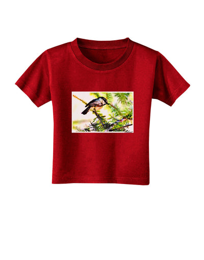 CO Chickadee Watercolor Toddler T-Shirt Dark-Toddler T-Shirt-TooLoud-Red-2T-Davson Sales