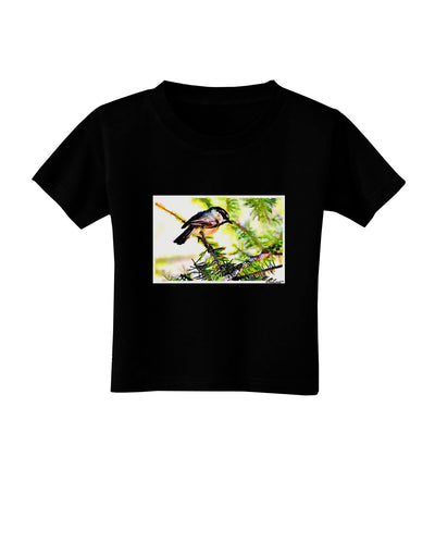 CO Chickadee Watercolor Toddler T-Shirt Dark-Toddler T-Shirt-TooLoud-Black-2T-Davson Sales