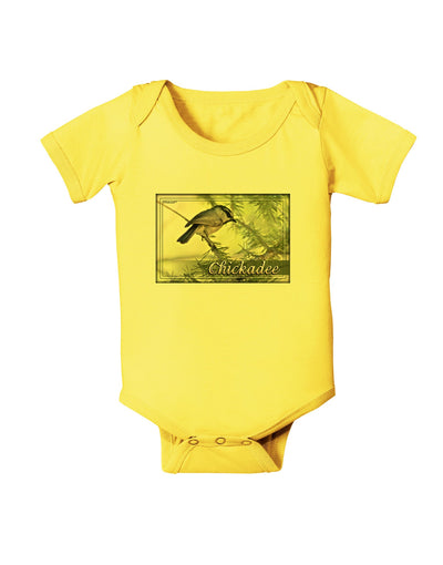 CO Chickadee with Text Baby Romper Bodysuit-Baby Romper-TooLoud-Yellow-06-Months-Davson Sales