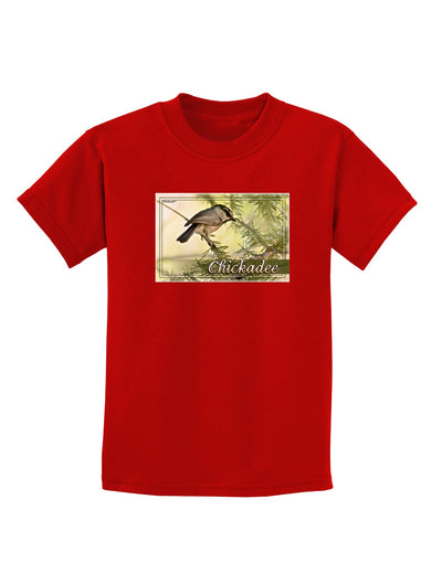 CO Chickadee with Text Childrens Dark T-Shirt-Childrens T-Shirt-TooLoud-Red-X-Small-Davson Sales