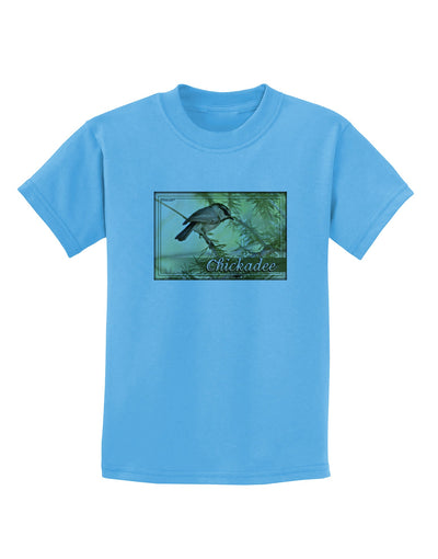 CO Chickadee with Text Childrens T-Shirt-Childrens T-Shirt-TooLoud-Aquatic-Blue-X-Small-Davson Sales