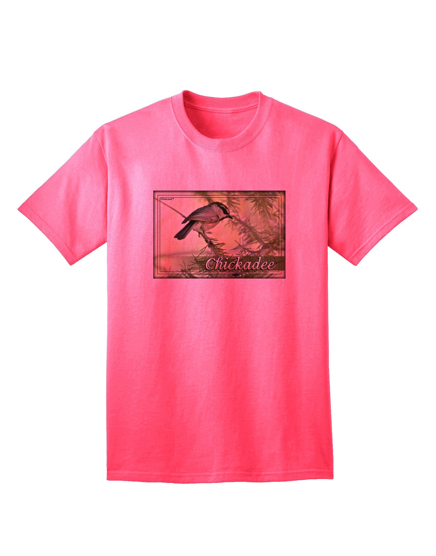 CO Chickadee with Text - Premium Adult T-Shirt Collection-Mens T-shirts-TooLoud-Neon-Pink-Small-Davson Sales