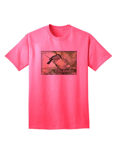 CO Chickadee with Text - Premium Adult T-Shirt Collection-Mens T-shirts-TooLoud-Neon-Pink-Small-Davson Sales