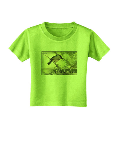 CO Chickadee with Text Toddler T-Shirt-Toddler T-Shirt-TooLoud-Lime-Green-2T-Davson Sales