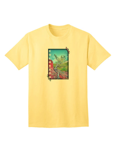 CO Cliffside Tree Text Adult T-Shirt-Mens T-Shirt-TooLoud-Yellow-Small-Davson Sales