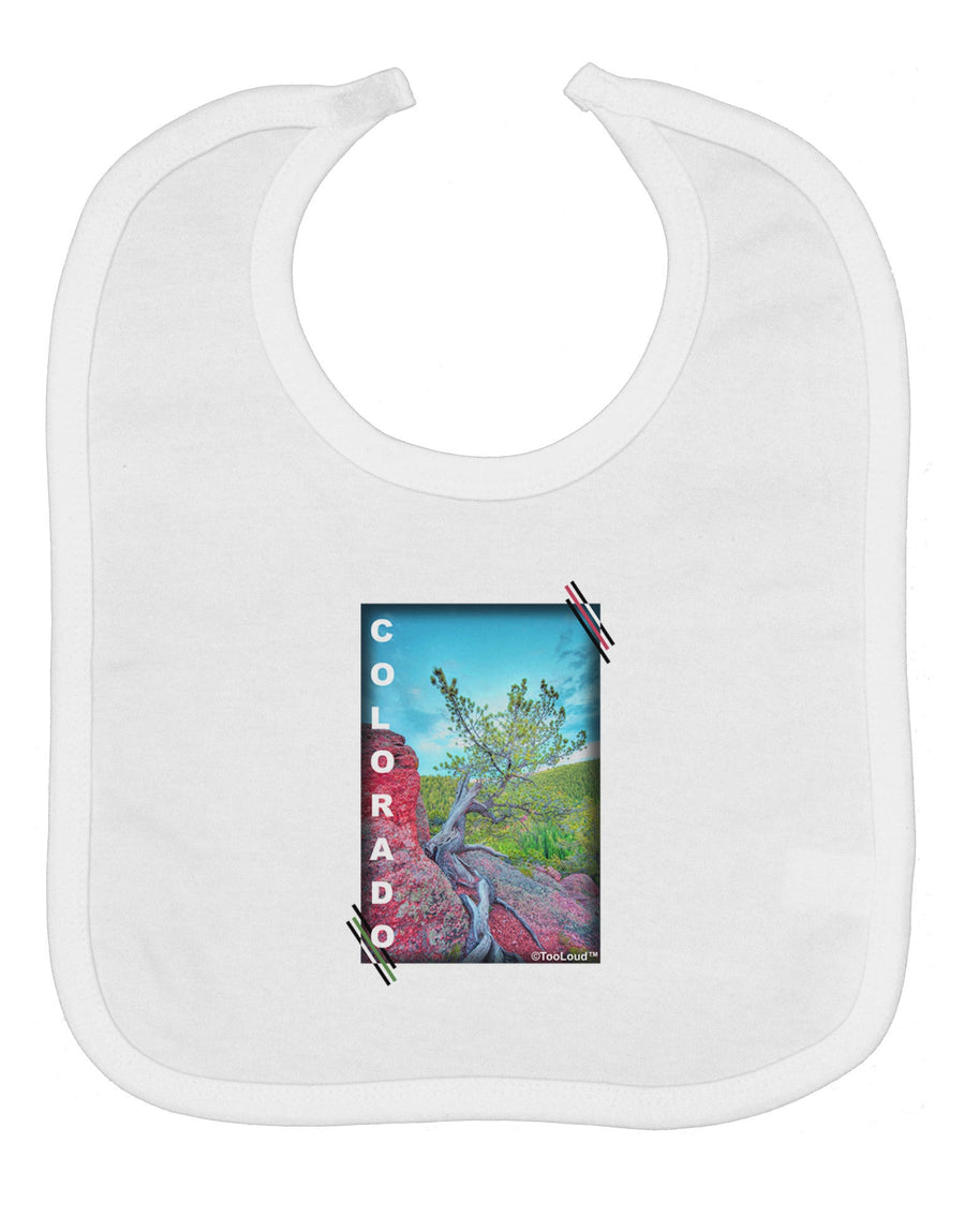 CO Cliffside Tree Text Baby Bib