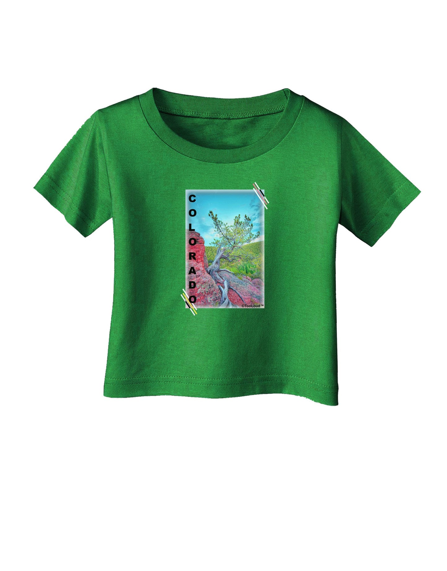 CO Cliffside Tree Text Infant T-Shirt Dark-Infant T-Shirt-TooLoud-Clover-Green-06-Months-Davson Sales