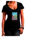 CO Cliffside Tree Text Juniors V-Neck Dark T-Shirt-Womens V-Neck T-Shirts-TooLoud-Black-Juniors Fitted Small-Davson Sales