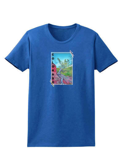 CO Cliffside Tree Text Womens Dark T-Shirt-TooLoud-Royal-Blue-X-Small-Davson Sales