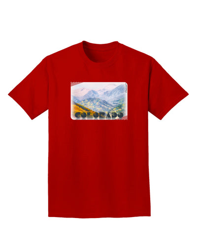 CO Fog Mountains Text Adult Dark T-Shirt-Mens T-Shirt-TooLoud-Red-Small-Davson Sales