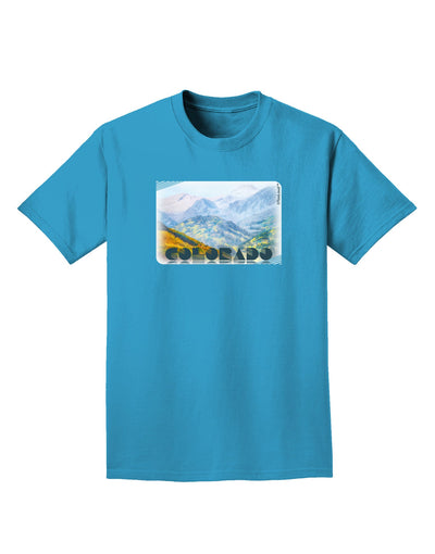 CO Fog Mountains Text Adult Dark T-Shirt-Mens T-Shirt-TooLoud-Turquoise-Small-Davson Sales