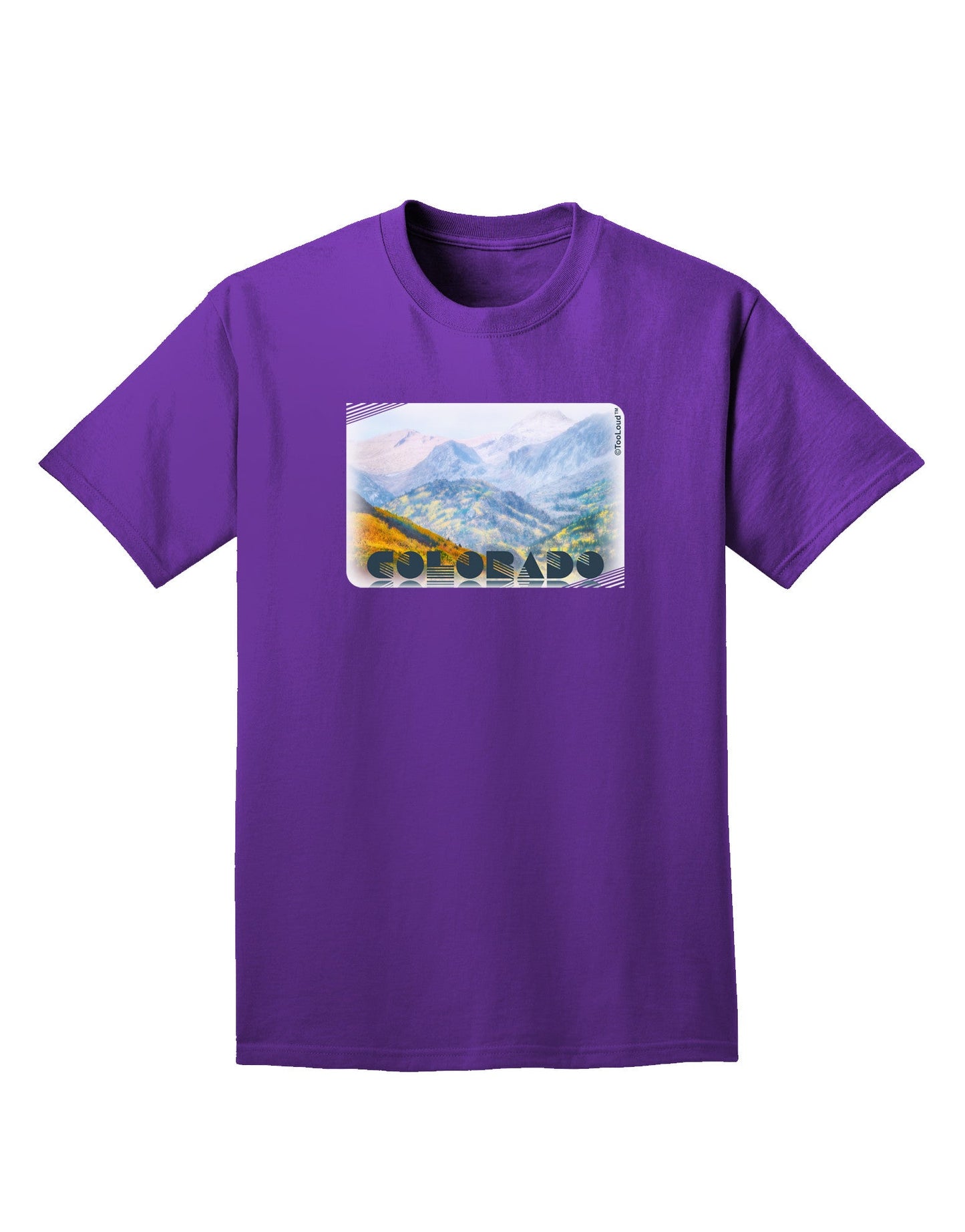 CO Fog Mountains Text Adult Dark T-Shirt-Mens T-Shirt-TooLoud-Purple-Small-Davson Sales