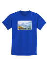 CO Fog Mountains Text Childrens Dark T-Shirt-Childrens T-Shirt-TooLoud-Royal-Blue-X-Small-Davson Sales