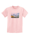 CO Fog Mountains Text Childrens T-Shirt-Childrens T-Shirt-TooLoud-PalePink-X-Small-Davson Sales