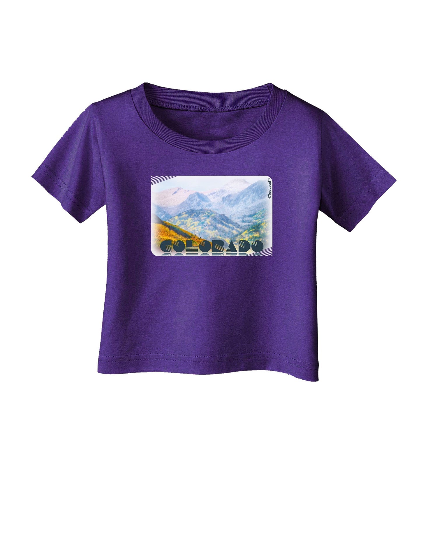 CO Fog Mountains Text Infant T-Shirt Dark-Infant T-Shirt-TooLoud-Purple-06-Months-Davson Sales