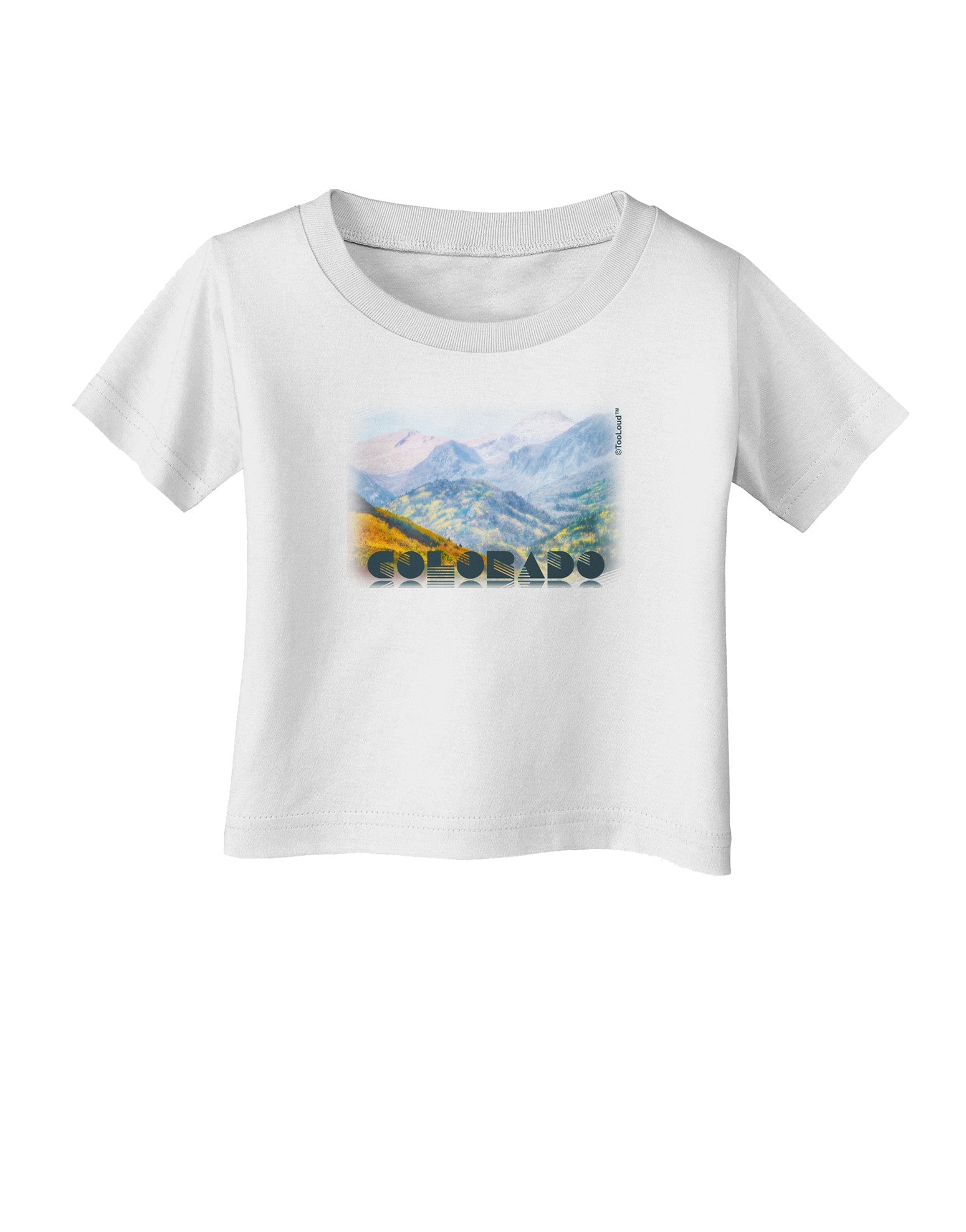 CO Fog Mountains Text Infant T-Shirt-Infant T-Shirt-TooLoud-White-06-Months-Davson Sales