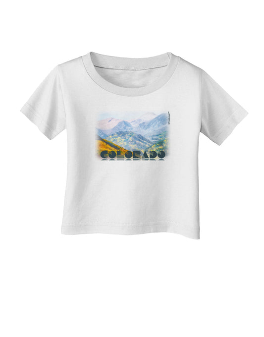 CO Fog Mountains Text Infant T-Shirt-Infant T-Shirt-TooLoud-White-06-Months-Davson Sales
