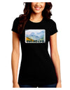 CO Fog Mountains Text Juniors Crew Dark T-Shirt-T-Shirts Juniors Tops-TooLoud-Black-Juniors Fitted Small-Davson Sales