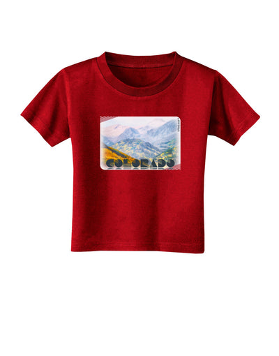 CO Fog Mountains Text Toddler T-Shirt Dark-Toddler T-Shirt-TooLoud-Red-2T-Davson Sales