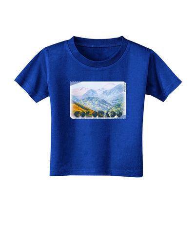 CO Fog Mountains Text Toddler T-Shirt Dark-Toddler T-Shirt-TooLoud-Royal-Blue-2T-Davson Sales