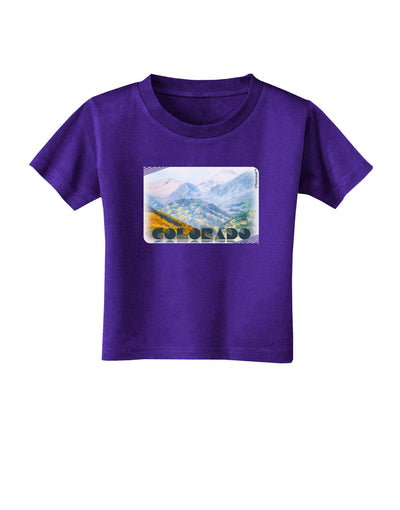 CO Fog Mountains Text Toddler T-Shirt Dark-Toddler T-Shirt-TooLoud-Purple-2T-Davson Sales