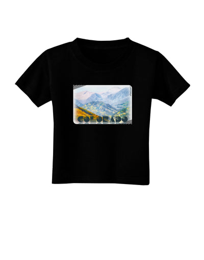 CO Fog Mountains Text Toddler T-Shirt Dark-Toddler T-Shirt-TooLoud-Black-2T-Davson Sales