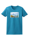 CO Fog Mountains Text Womens Dark T-Shirt-TooLoud-Turquoise-X-Small-Davson Sales