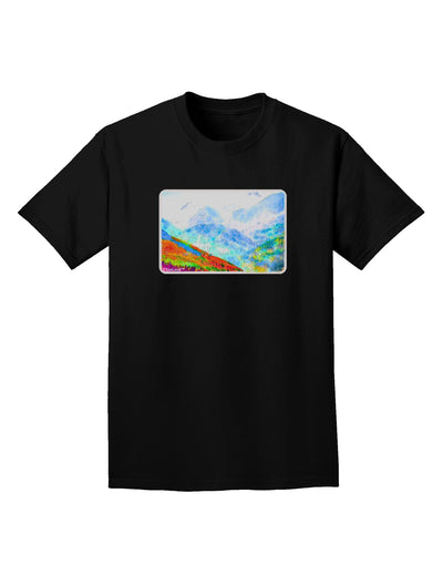 CO Fog Mountains Watercolor Adult Dark T-Shirt-Mens T-Shirt-TooLoud-Black-Small-Davson Sales