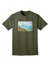 CO Fog Mountains Watercolor Adult Dark T-Shirt-Mens T-Shirt-TooLoud-Military-Green-Small-Davson Sales